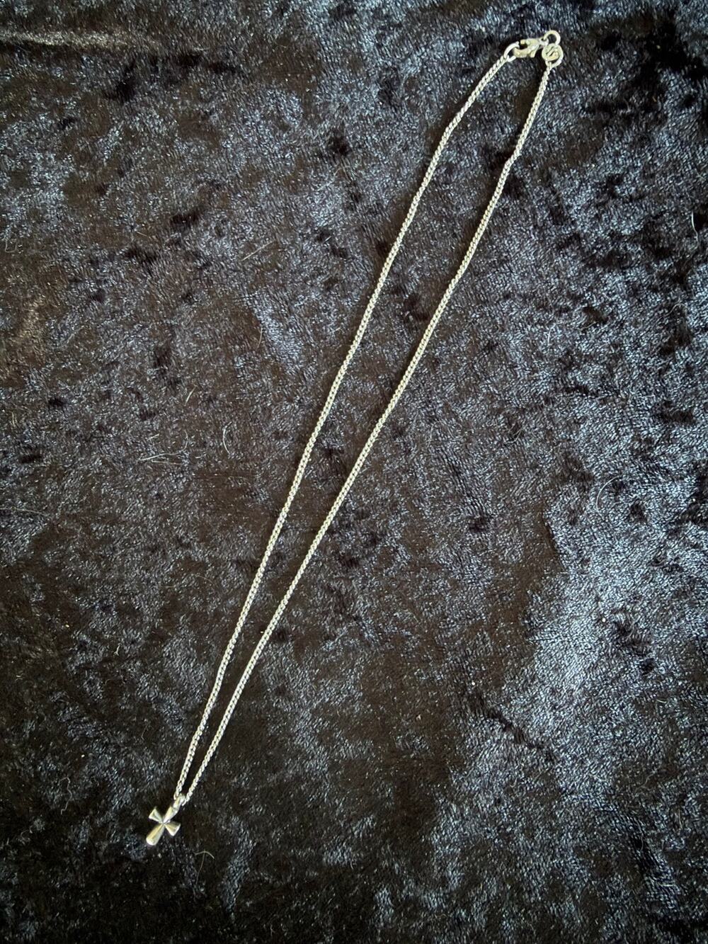JAMES AVERY Sterling Silver Small Flared Cross Necklace 16” 925